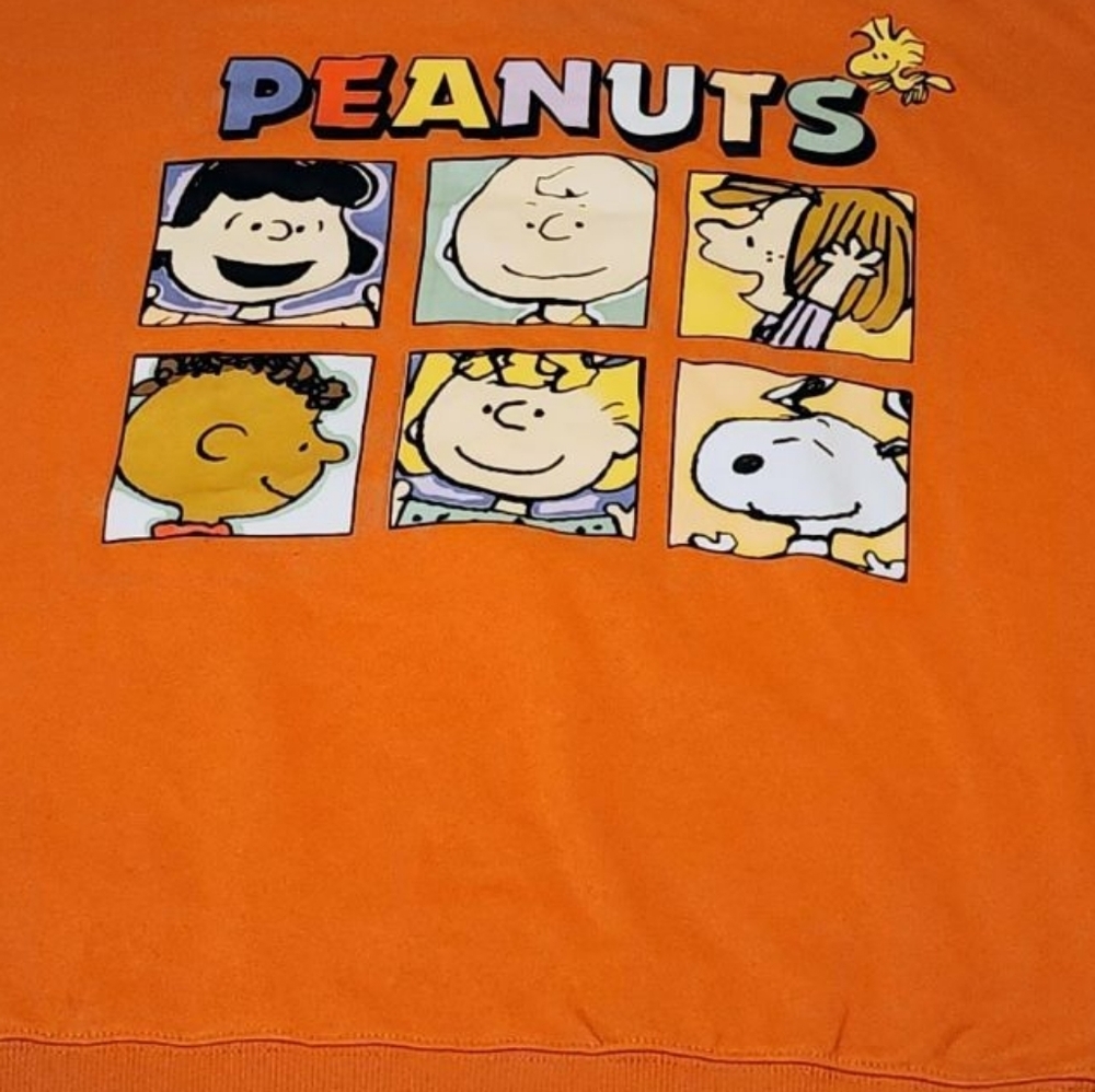 🔥 Peanuts Sweatshirt Halloween Fall Orange Pullover Lucy Charlie Snoopy 3XL 🔥‎